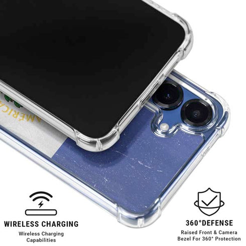 El Salvador Flag Distressed Galaxy S25 Clear Case